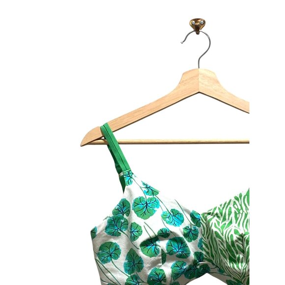 DVF For Target Geranium Leaf & Sea Twig Bralette Green Size XXL Boho Coastal - Picture 5 of 11